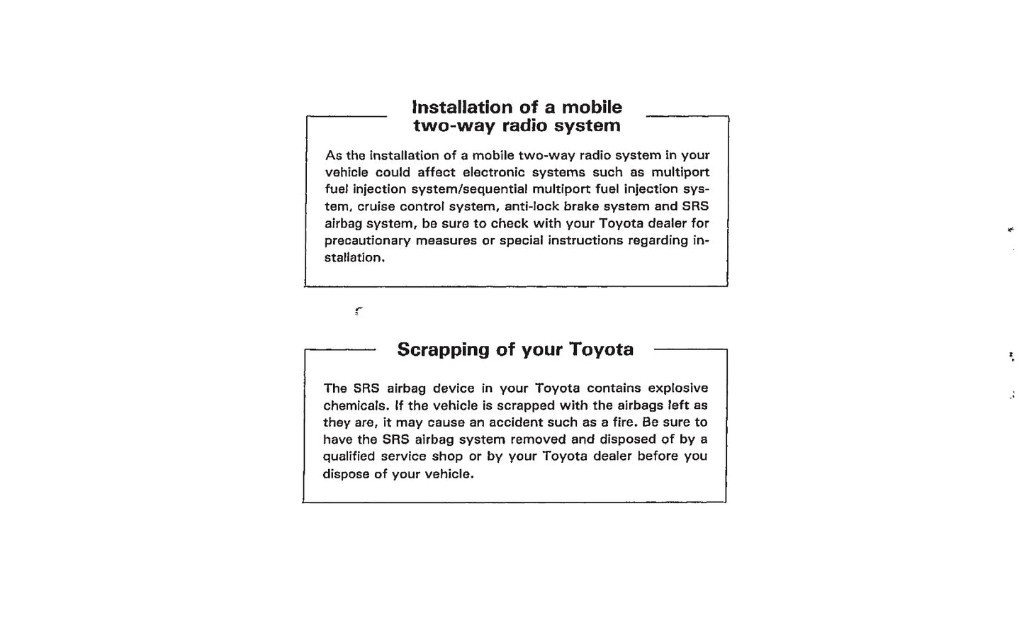 1993 Toyota MR2 Owner's Manual | English