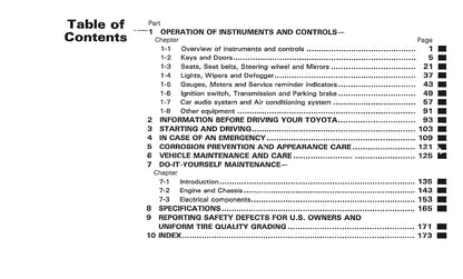 1993 Toyota MR2 Owner's Manual | English