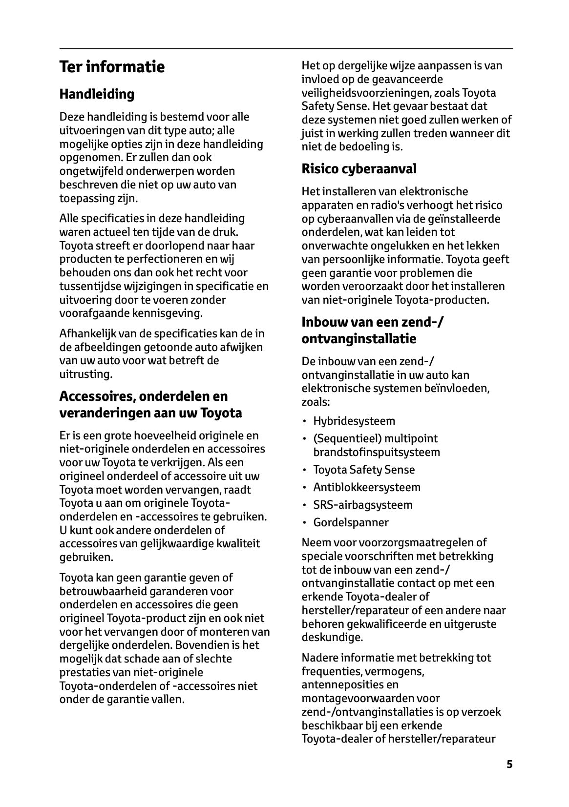 2023-2024 Toyota Prius Bedienungsanleitung | Niederländisch