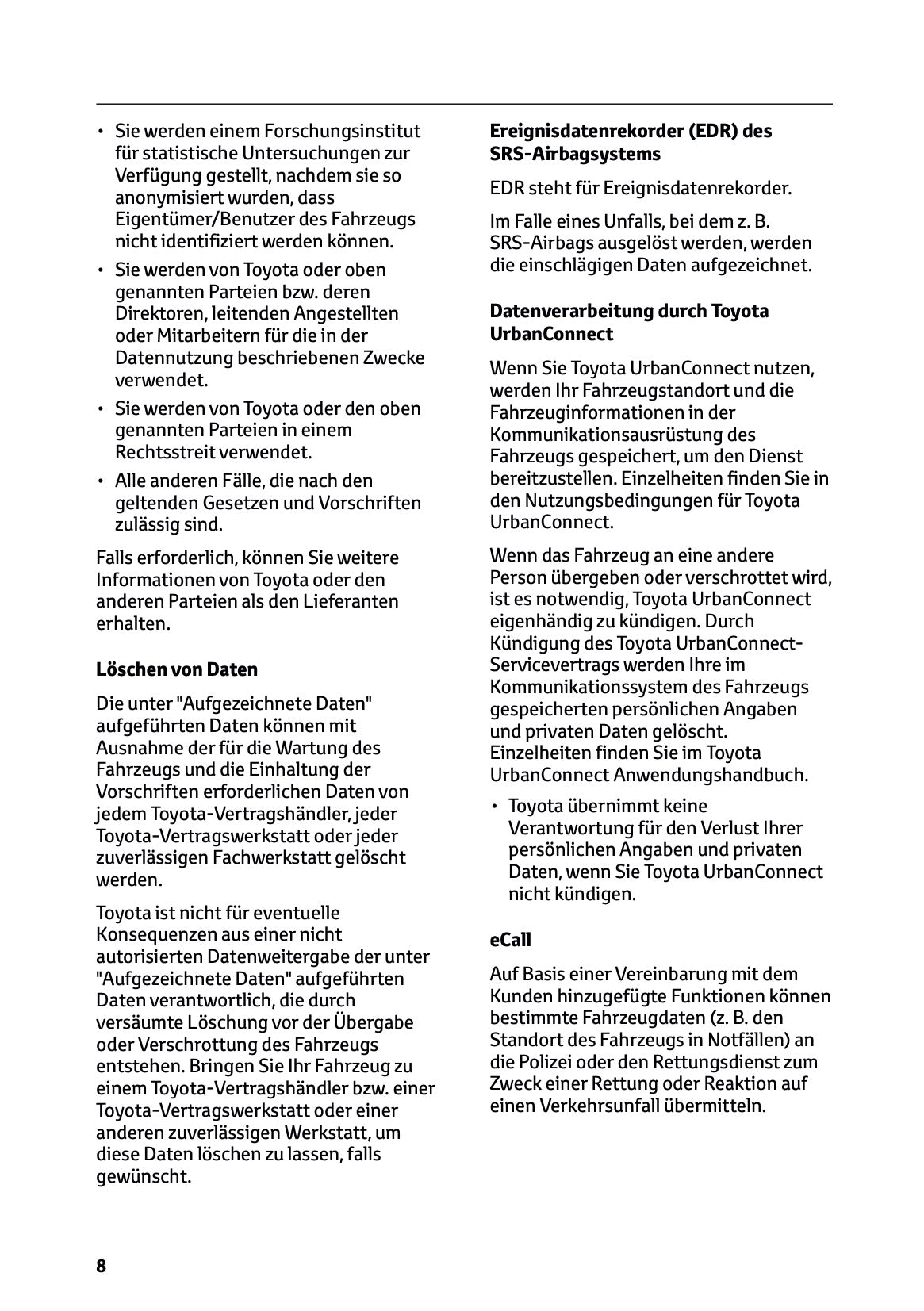2025-2026 Toyota Urban Cruiser Bedienungsanleitung | Deutsch