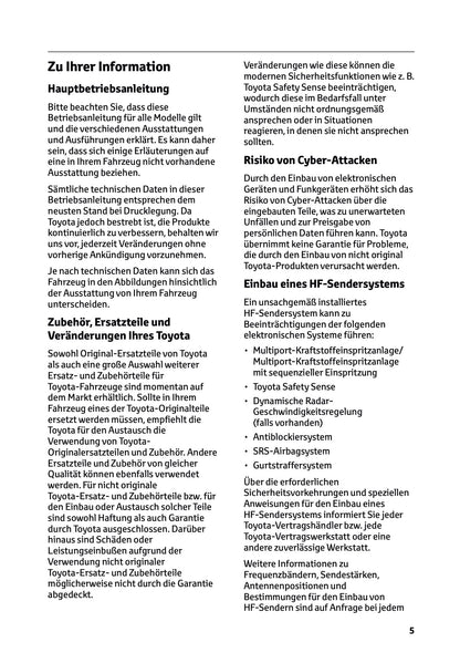 2025 Toyota GR Yaris Owner's Manual | German