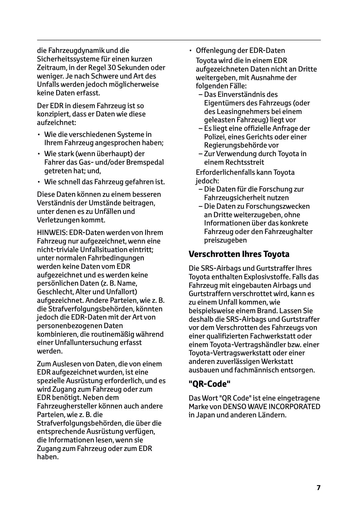 2025 Toyota GR Yaris Owner's Manual | German