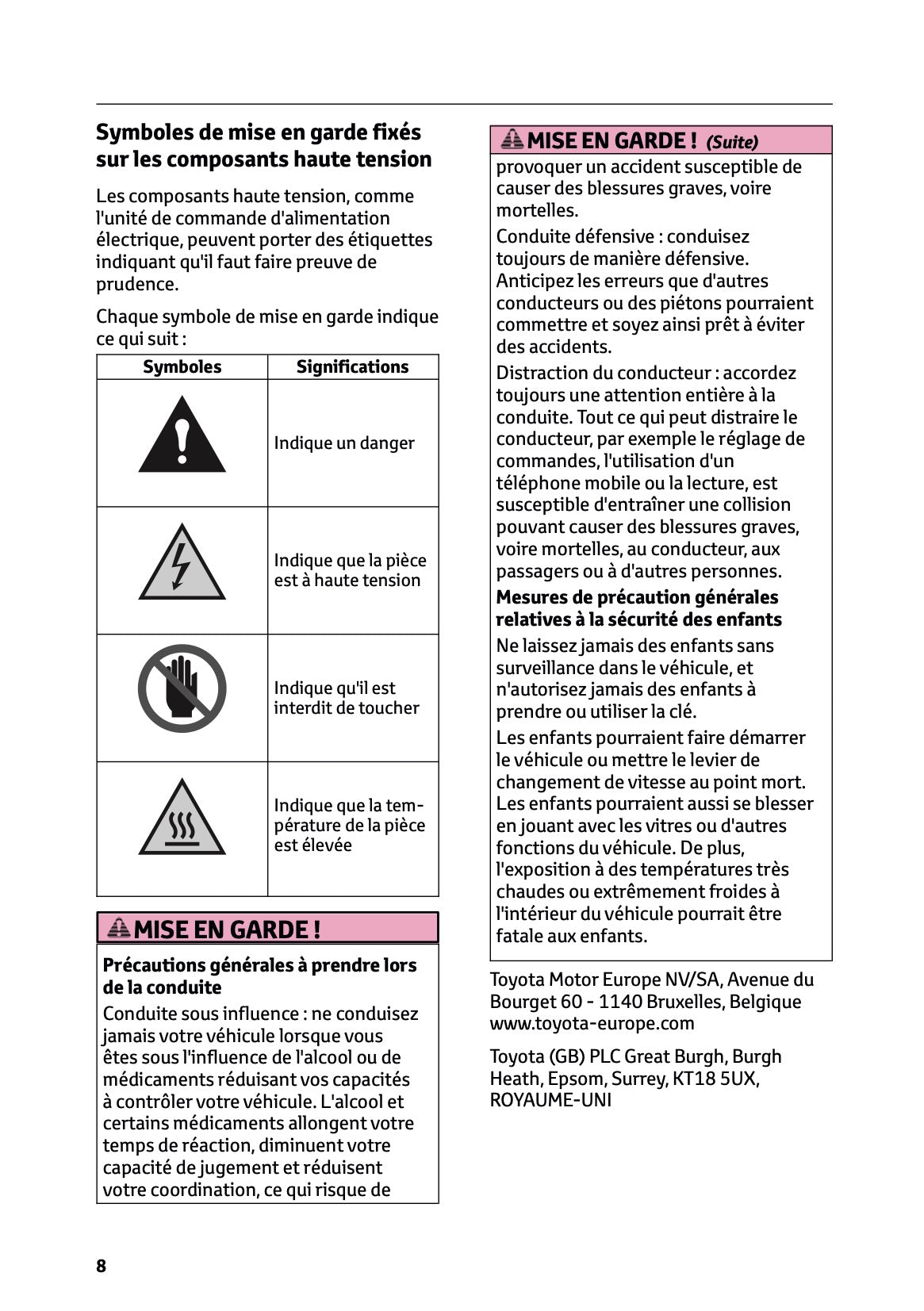 2025 Toyota GR Yaris Manuel du propriétaire | Français