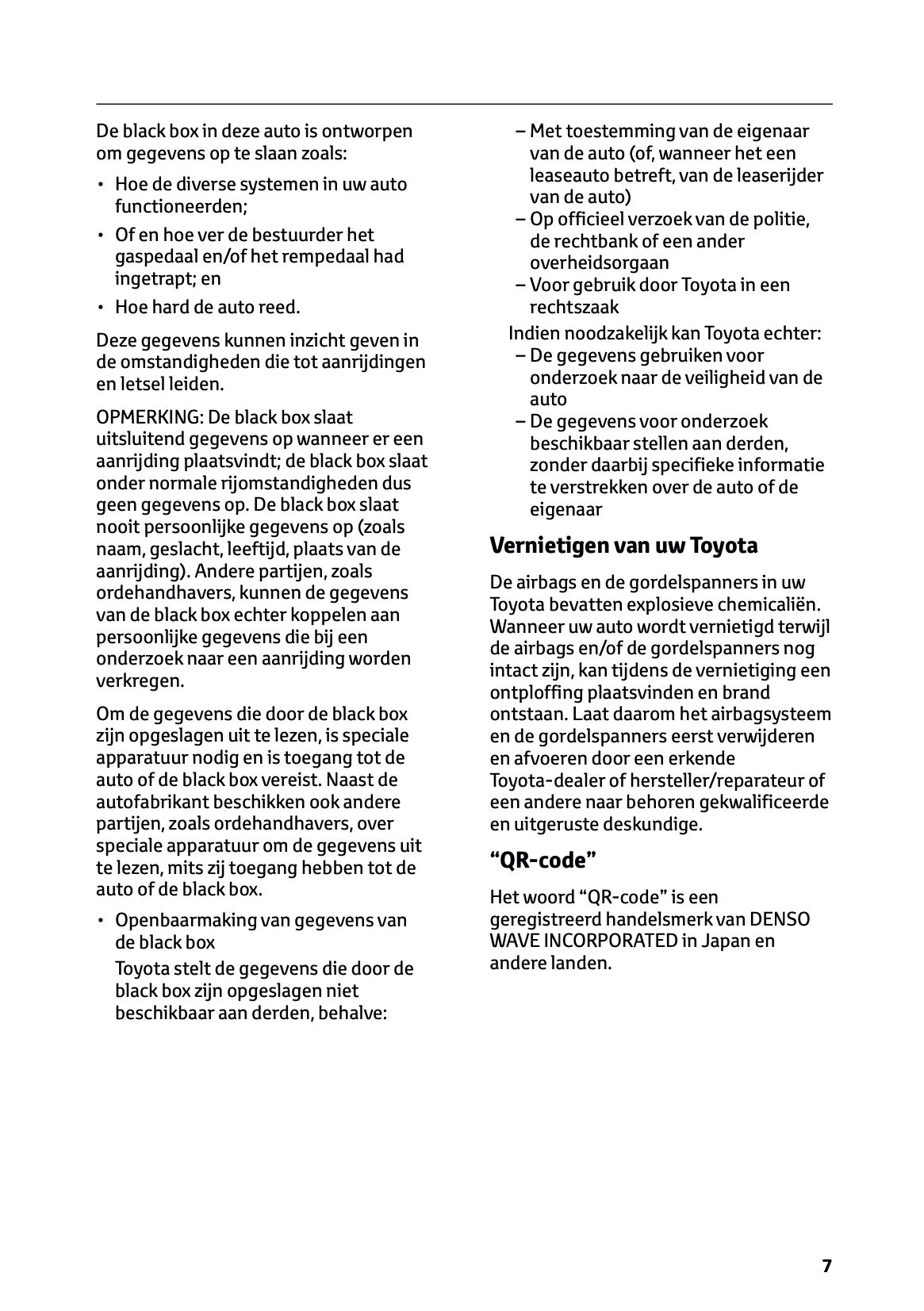 2025 Toyota GR Yaris Owner's Manual | Dutch
