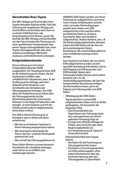 2025 Toyota Yaris Cross Hybrid Owner's Manual | German