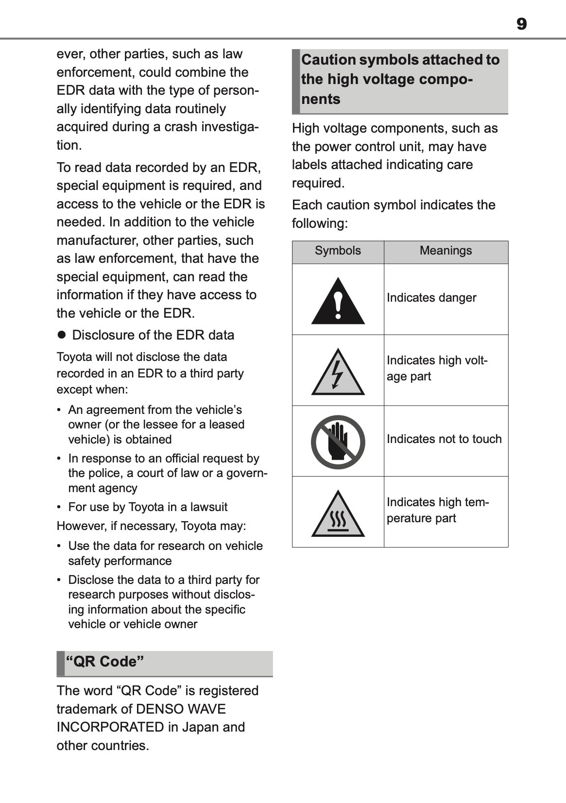 2025 Toyota Yaris Cross Hybrid Owner's Manual | English