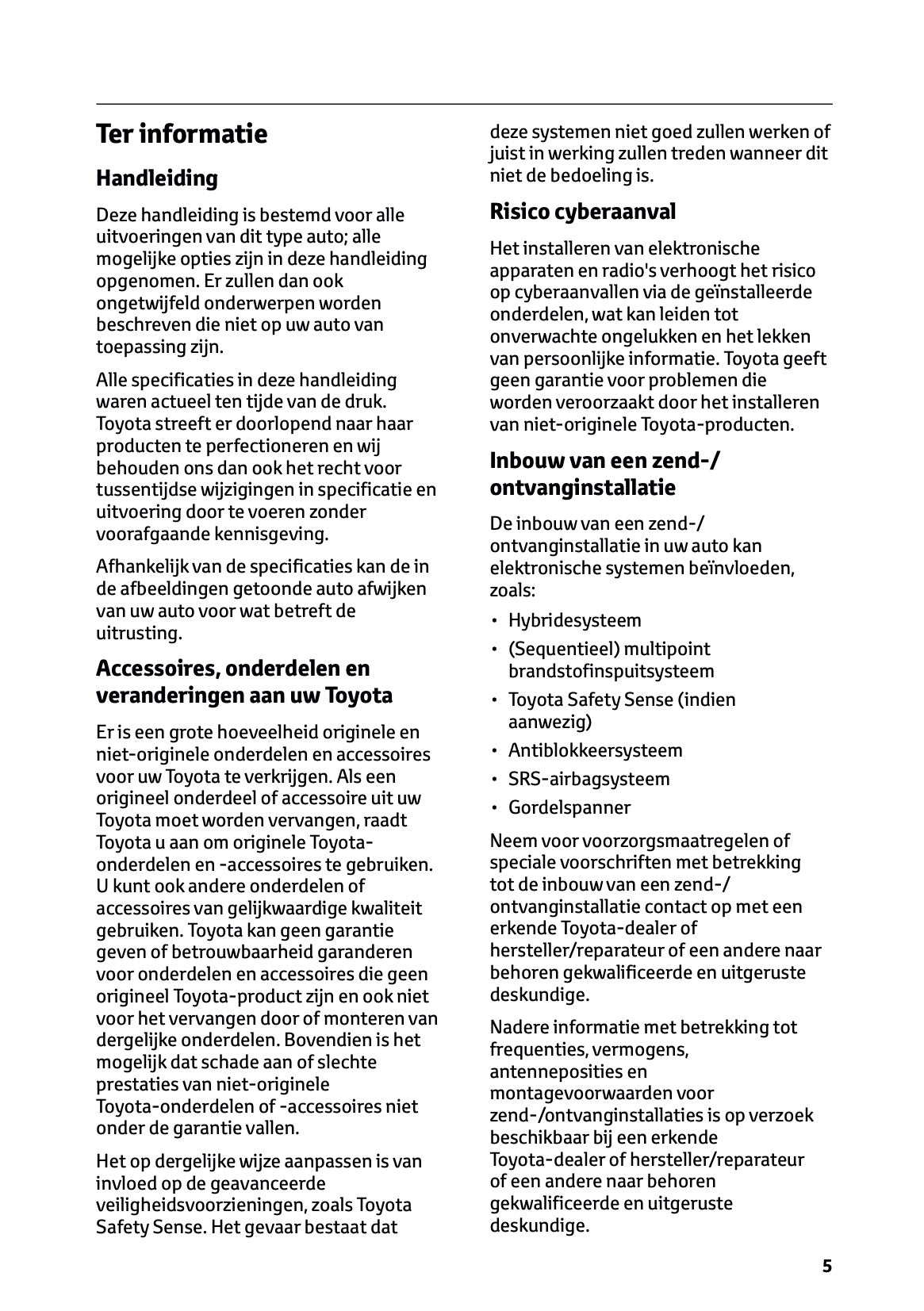 2025 Toyota Yaris Cross Hybrid Gebruikershandleiding | Nederlands