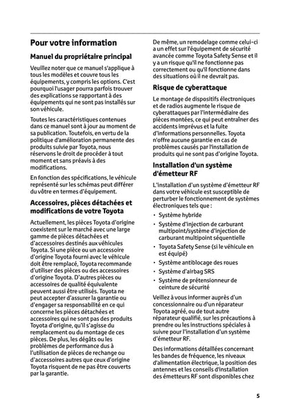 2025 Toyota Yaris Hybrid Owner's Manual | French