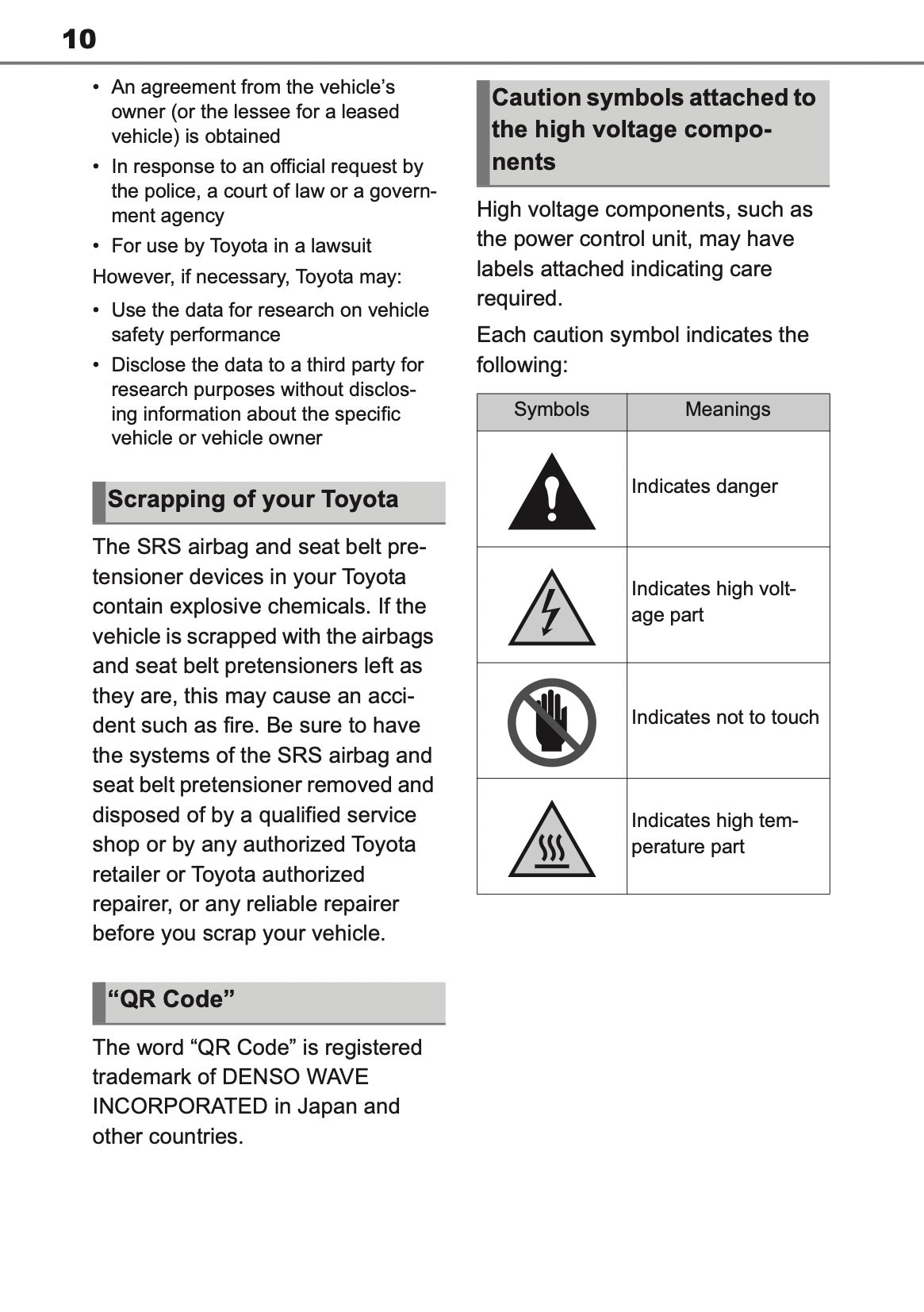 2025 Toyota Yaris Hybrid Owner's Manual | English