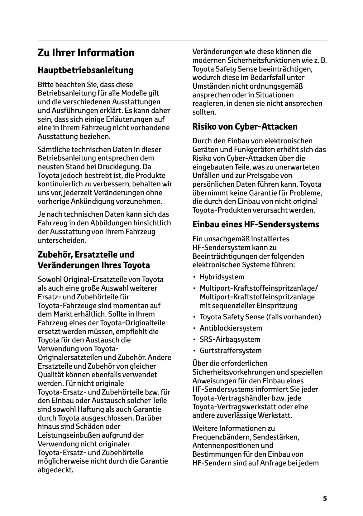 2024 Toyota Yaris Cross Hybrid Owner's Manual | German