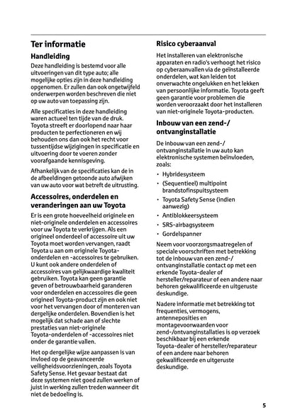 2025-2026 Toyota Yaris Hybrid Gebruikershandleiding | Nederlands
