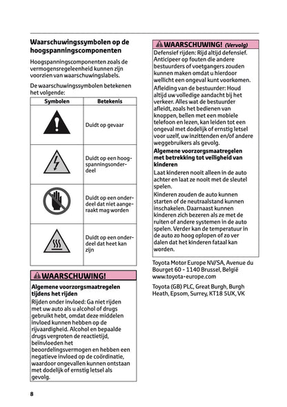 2025 Toyota Yaris Hybrid Gebruikershandleiding | Nederlands