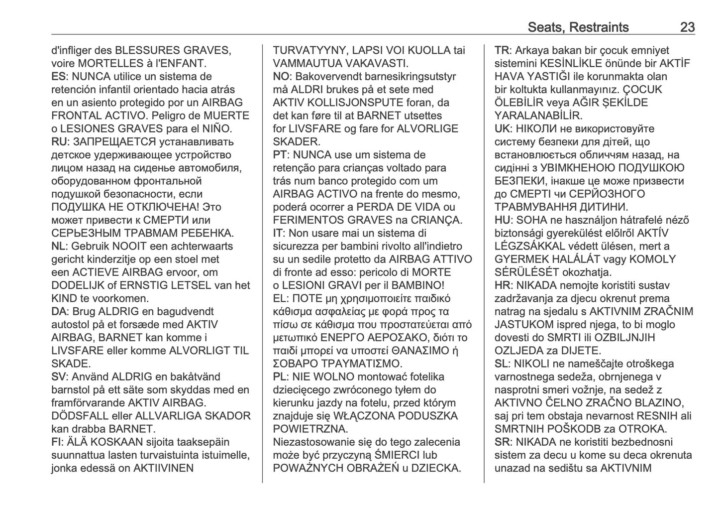 2025 Vauxhall Frontera Owner's Manual | English