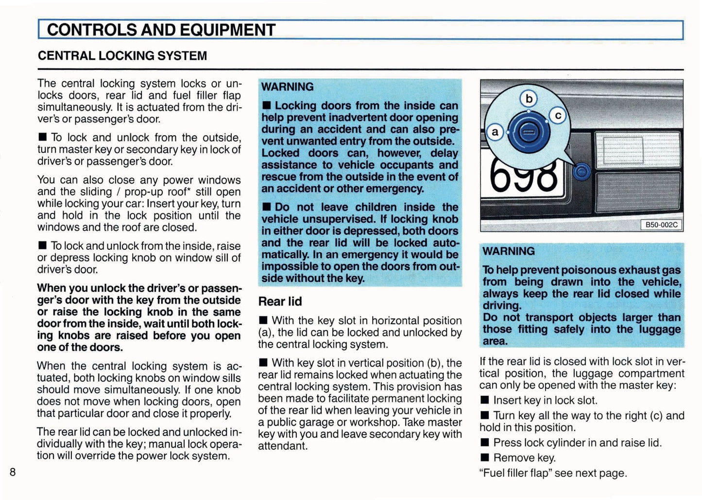 1994 Volkswagen Corrado Owner's Manual | English