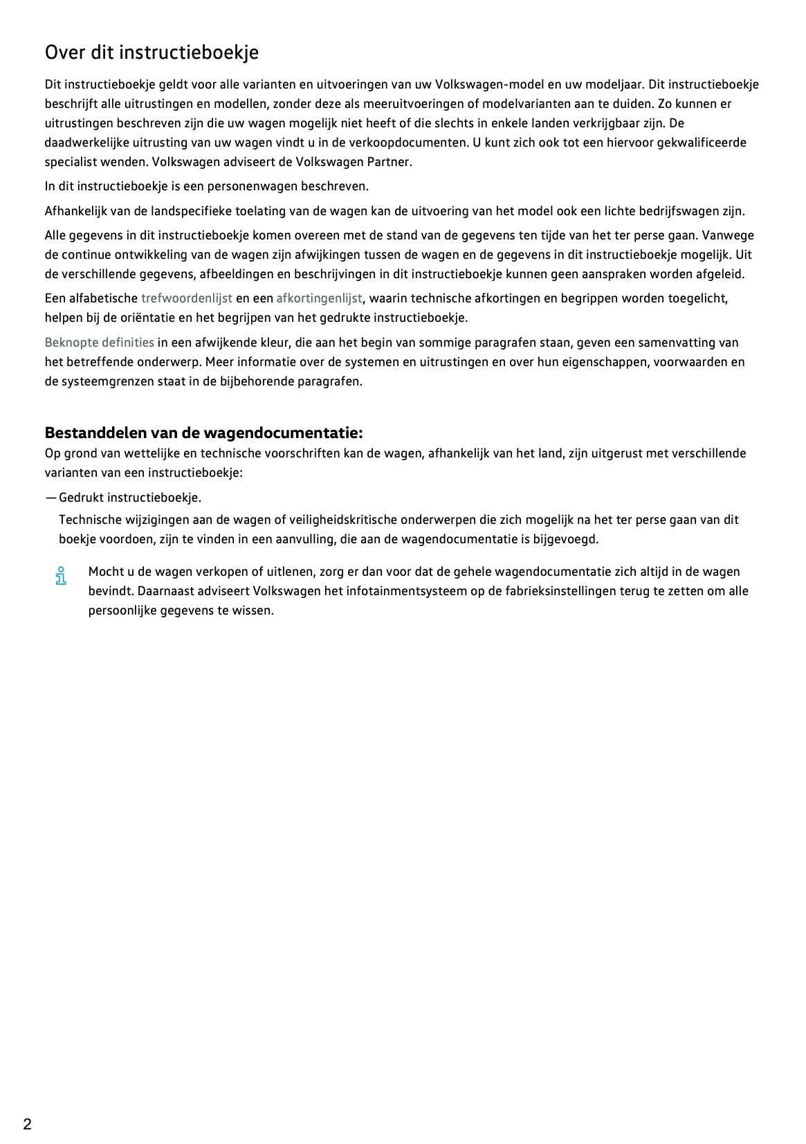 2020-2021 Volkswagen Tiguan Owner's Manual | Dutch