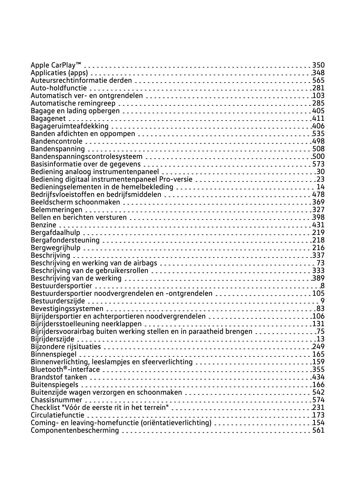 2020-2021 Volkswagen Tiguan Owner's Manual | Dutch