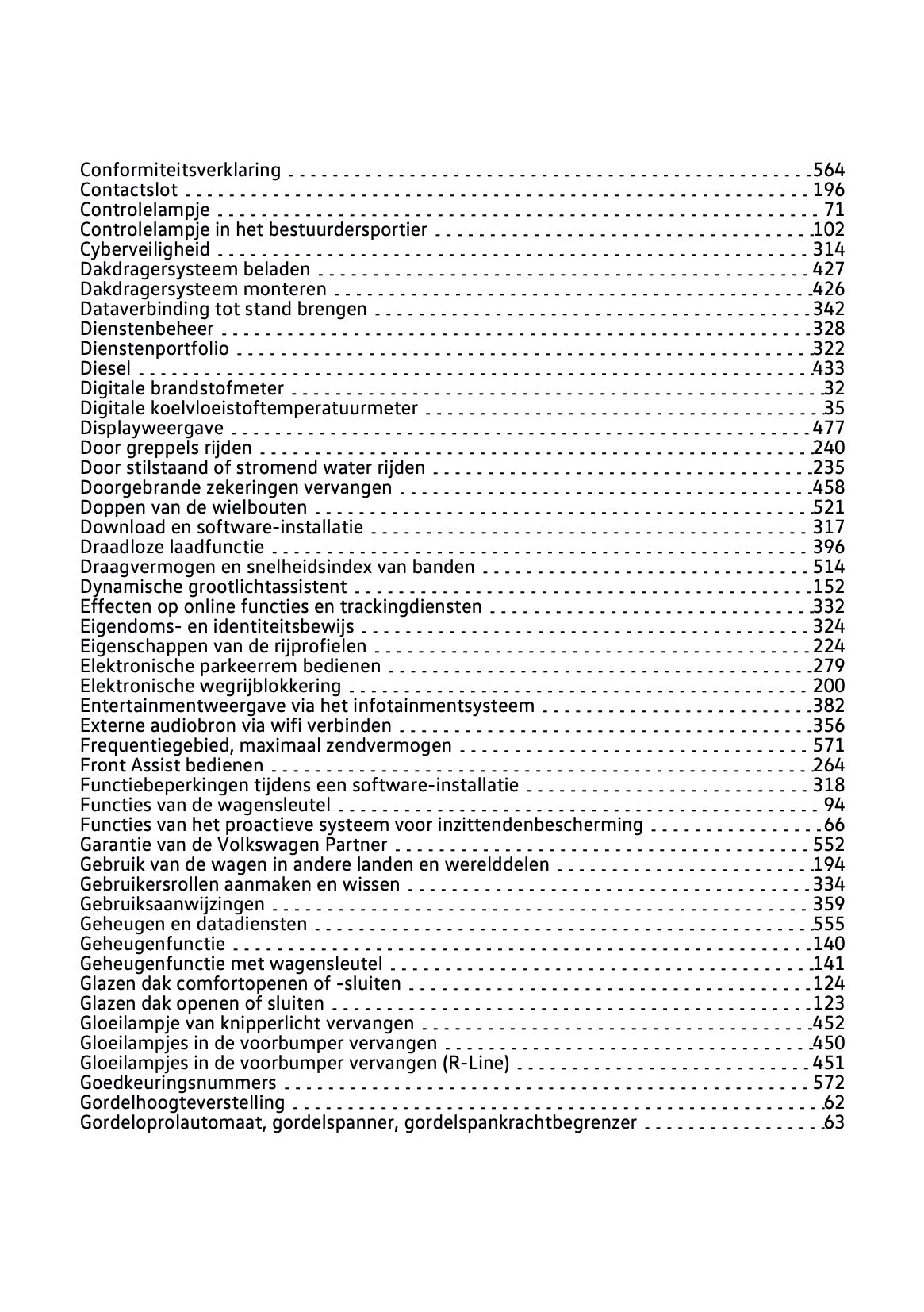 2020-2021 Volkswagen Tiguan Owner's Manual | Dutch
