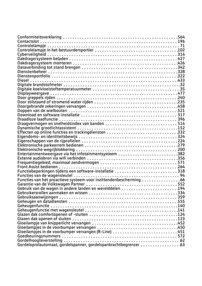 2020-2021 Volkswagen Tiguan Owner's Manual | Dutch