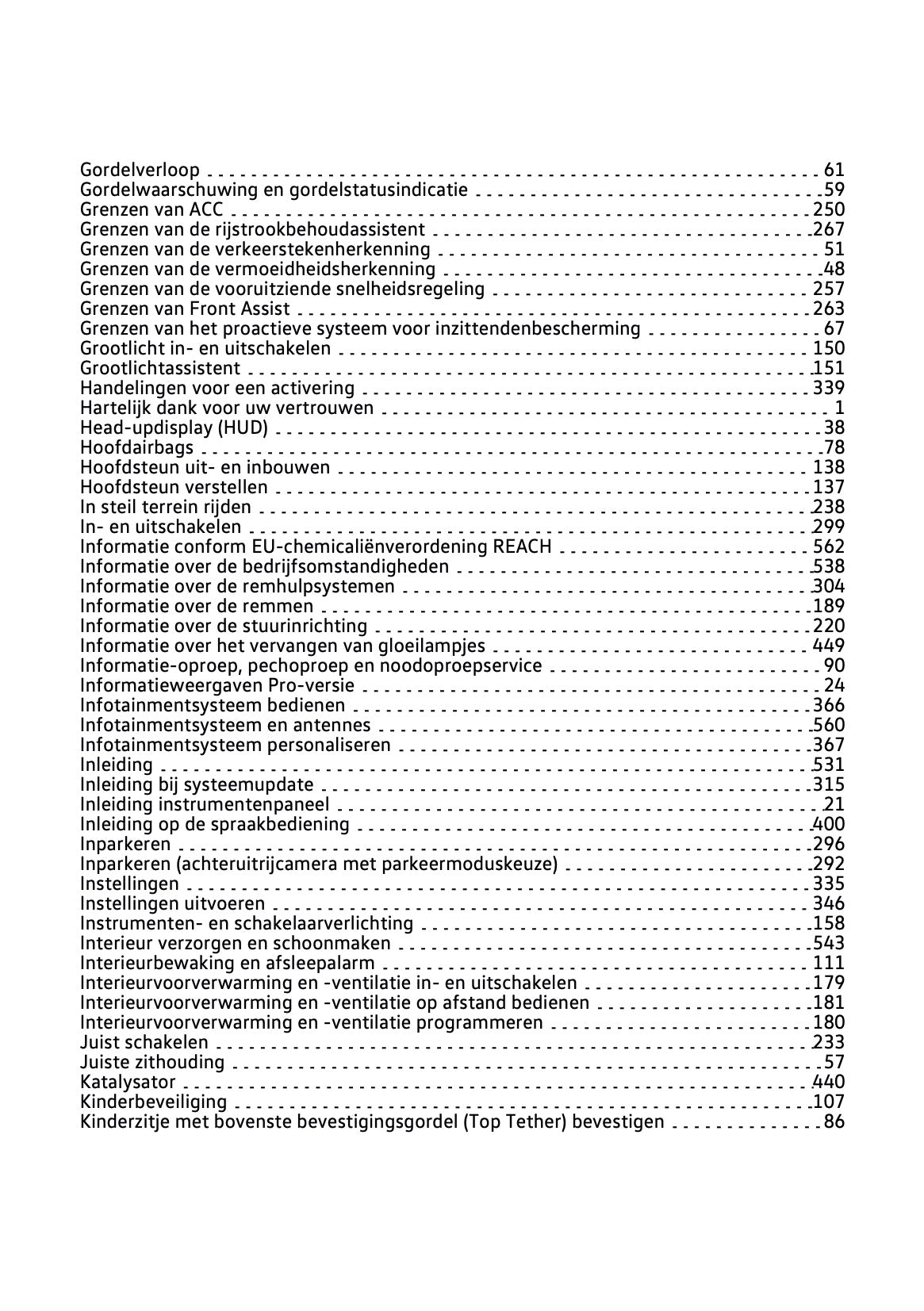 2020-2021 Volkswagen Tiguan Owner's Manual | Dutch