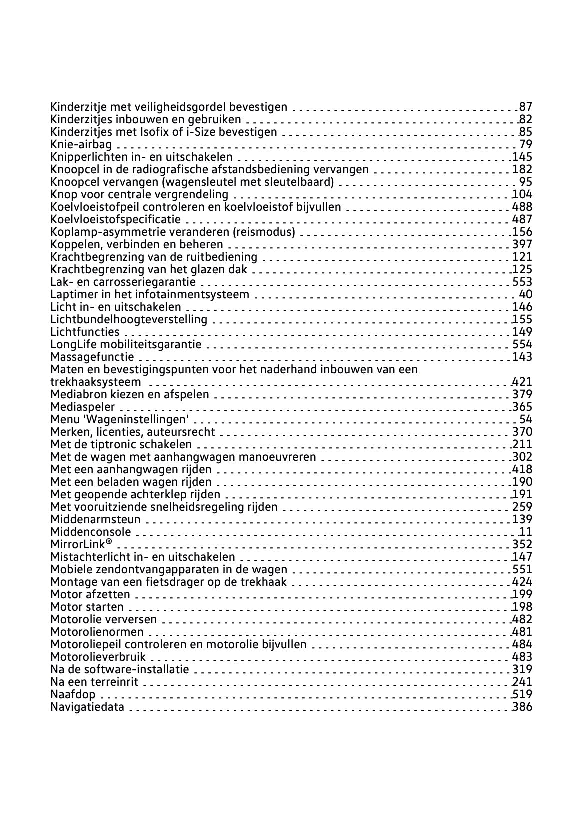 2020-2021 Volkswagen Tiguan Owner's Manual | Dutch