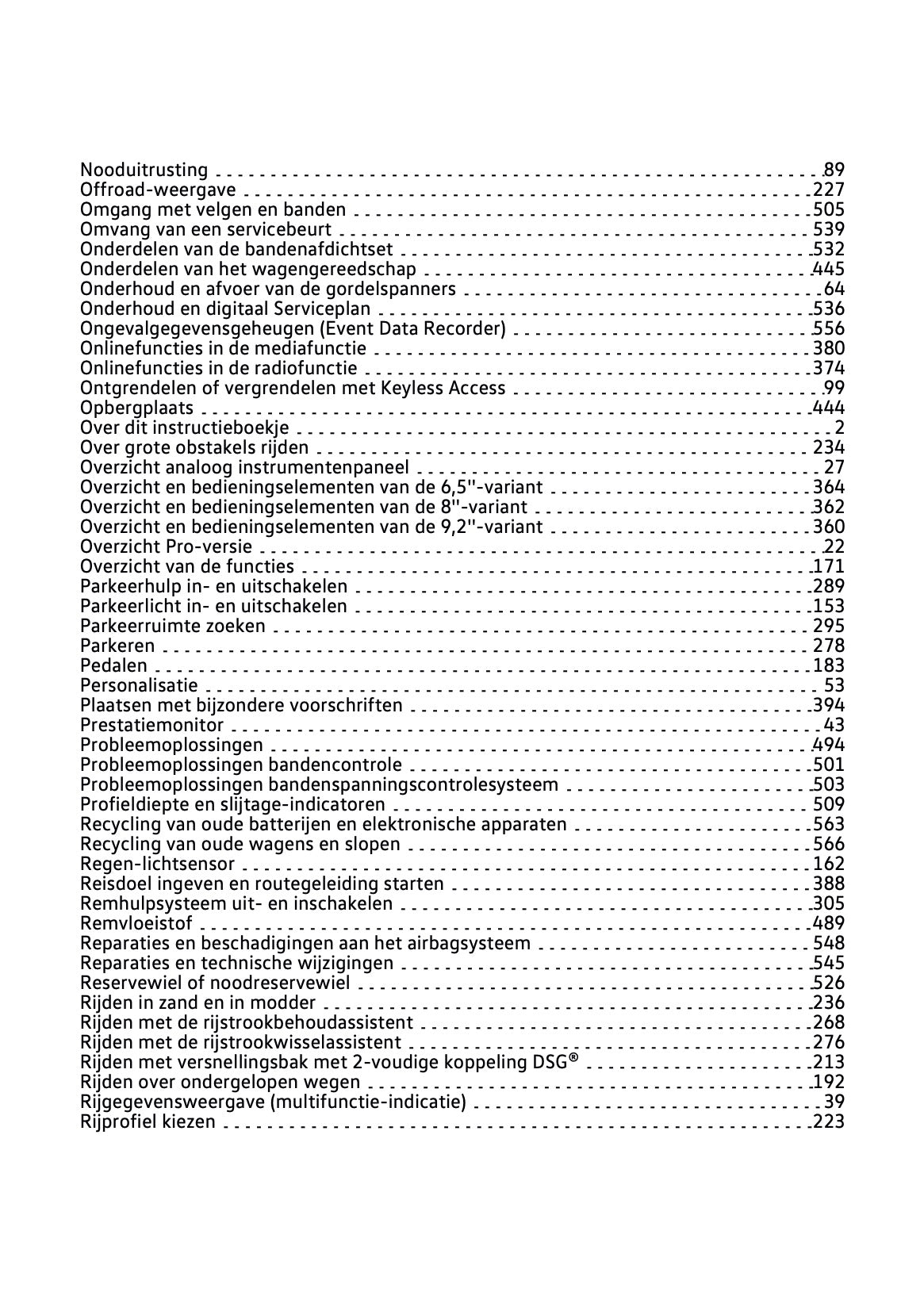 2020-2021 Volkswagen Tiguan Owner's Manual | Dutch