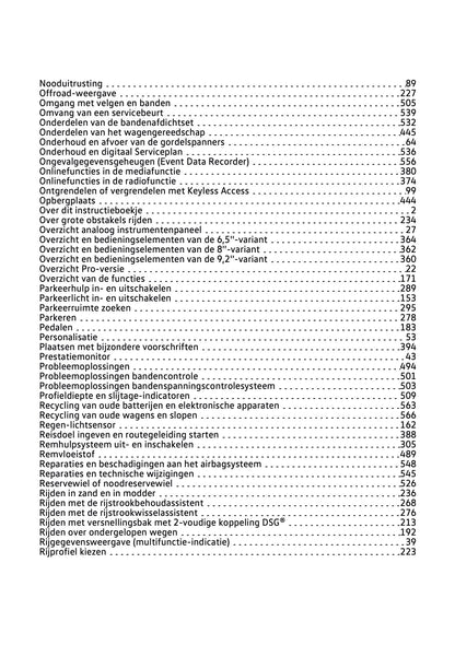 2020-2021 Volkswagen Tiguan Owner's Manual | Dutch