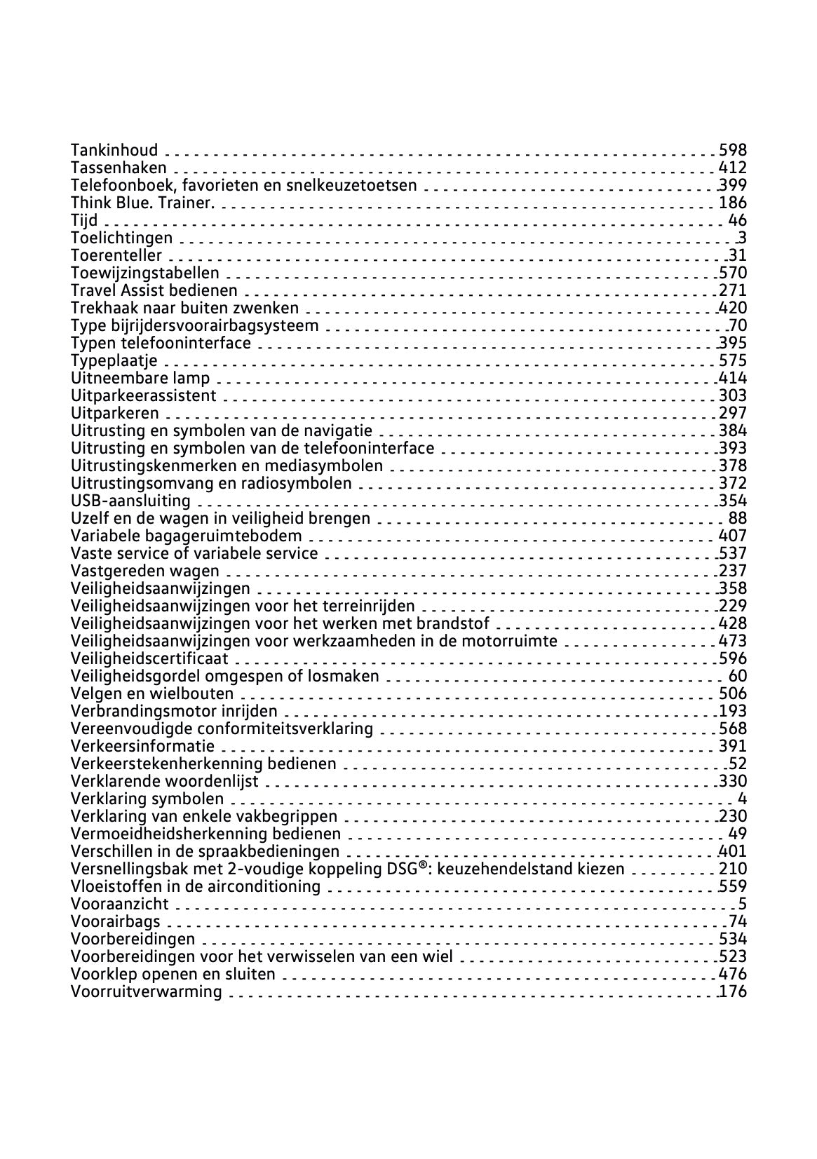 2020-2021 Volkswagen Tiguan Owner's Manual | Dutch