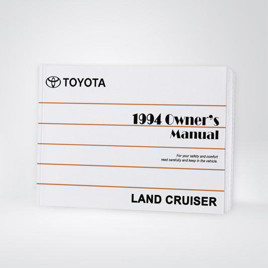 1994 Toyota Land Cruiser Owner's Manual | English