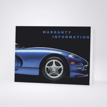 1997 Dodge Viper GTS Warranty & Maintenance Booklet | English