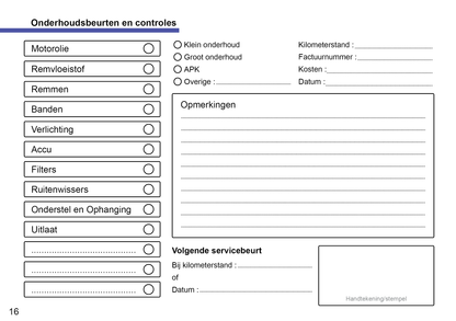 Onderhoudsboekje voor Opel