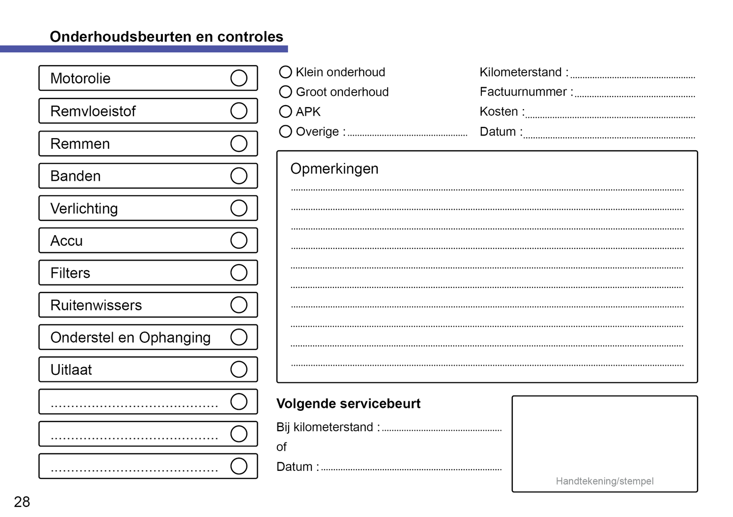 Onderhoudsboekje voor Renault