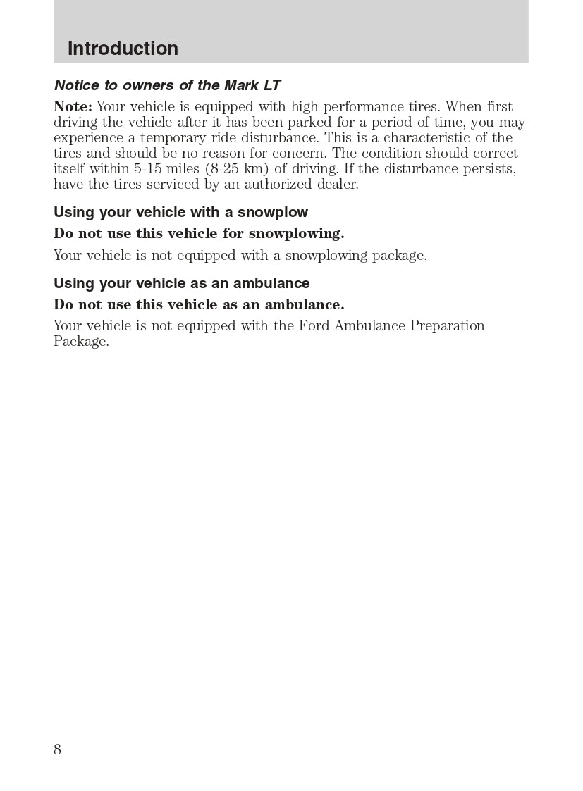 2008 Lincoln Mark LT Owner's Manual | English