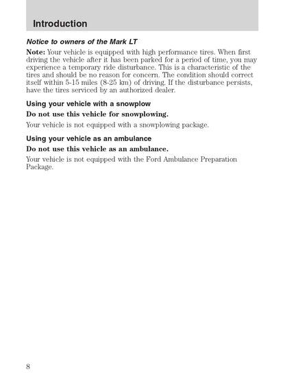 2008 Lincoln Mark LT Owner's Manual | English