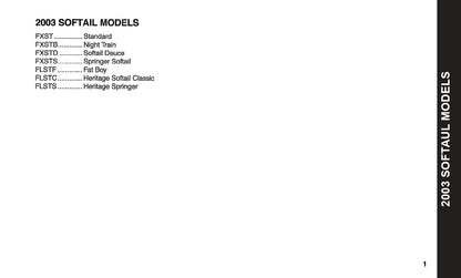 2003 Harley-Davidson Softail Manuel du propriétaire | Anglais