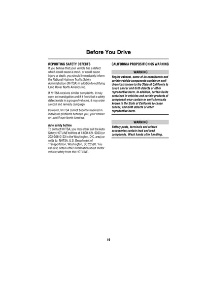 2004 Land Rover Discovery Owner's Manual | English