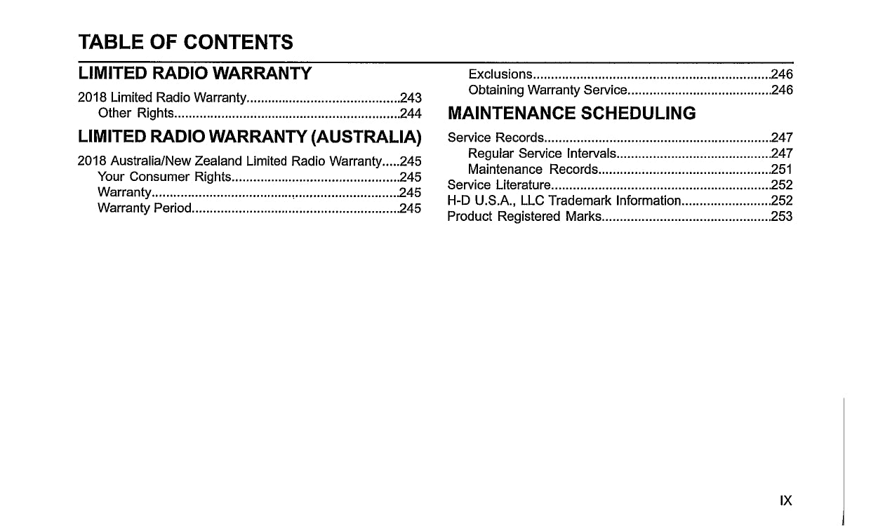 2018 Harley Davidson Trike Owner's Manual | English