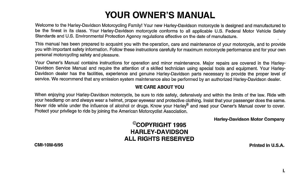 HARLEY DAVIDSON TC96 マニュアル 2006 Harley-Davidson Touring Owner's Manual | English – Car Manuals