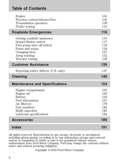 2003 Ford Thunderbird Manuel du propriétaire | Anglais