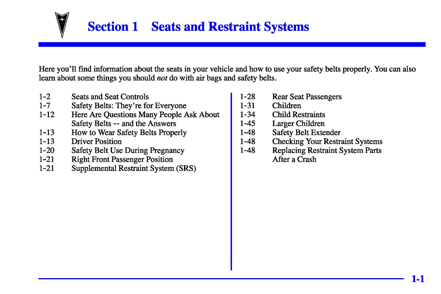 2000 Pontiac Firebird Owner's Manual | English