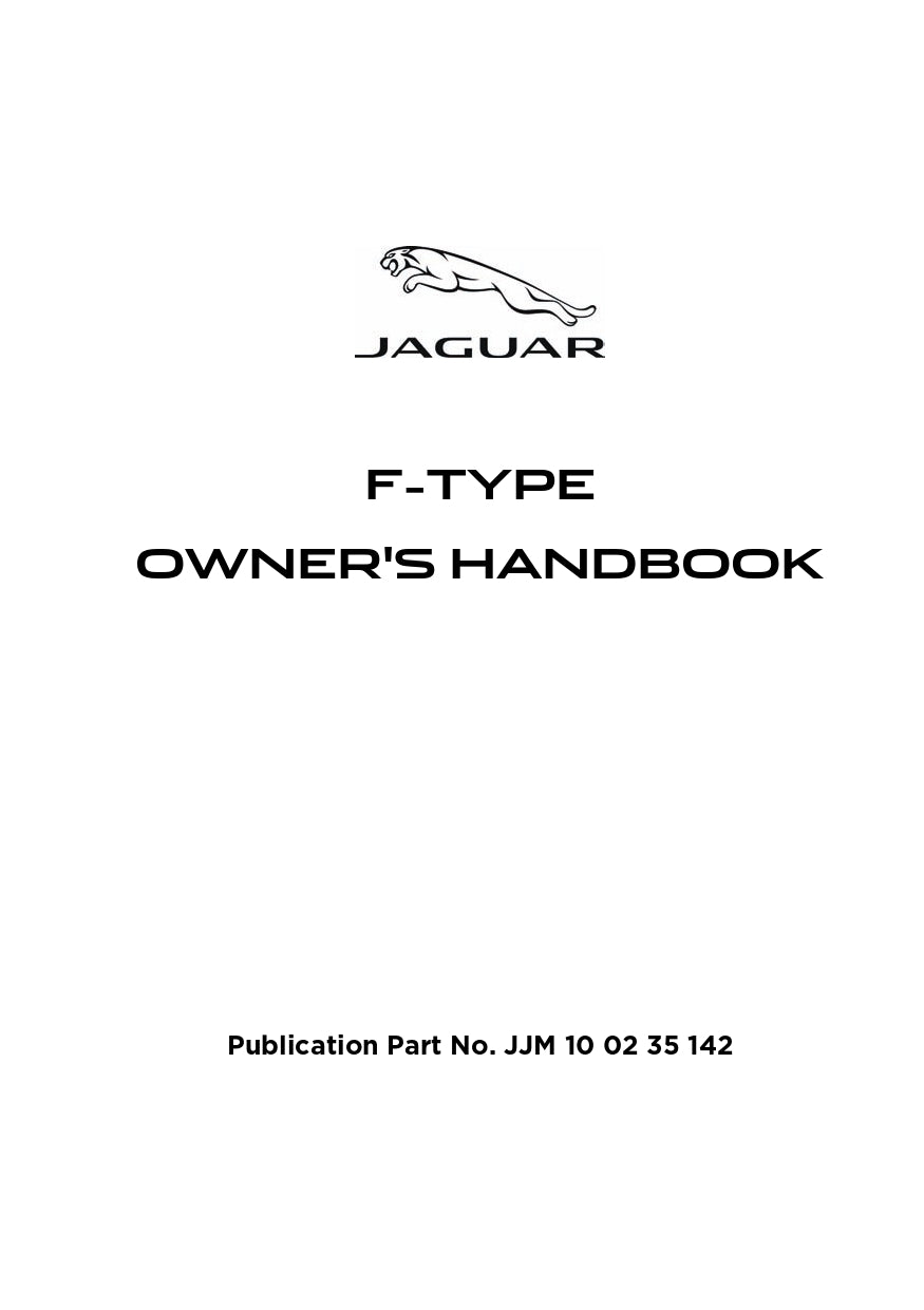 2014 Jaguar F-Type Manuel du propriétaire | Anglais