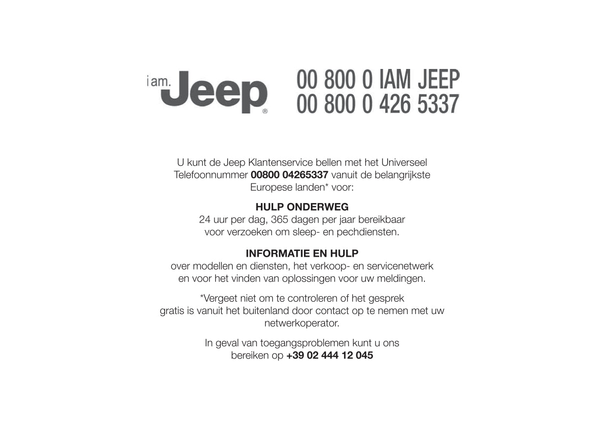 2018 Jeep Grand Cherokee / SRT Maintenance logbook | Dutch