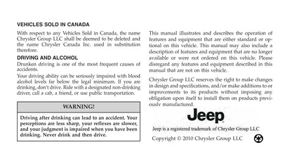 2011 Jeep Grand Cherokee Manuel du propriétaire | Anglais