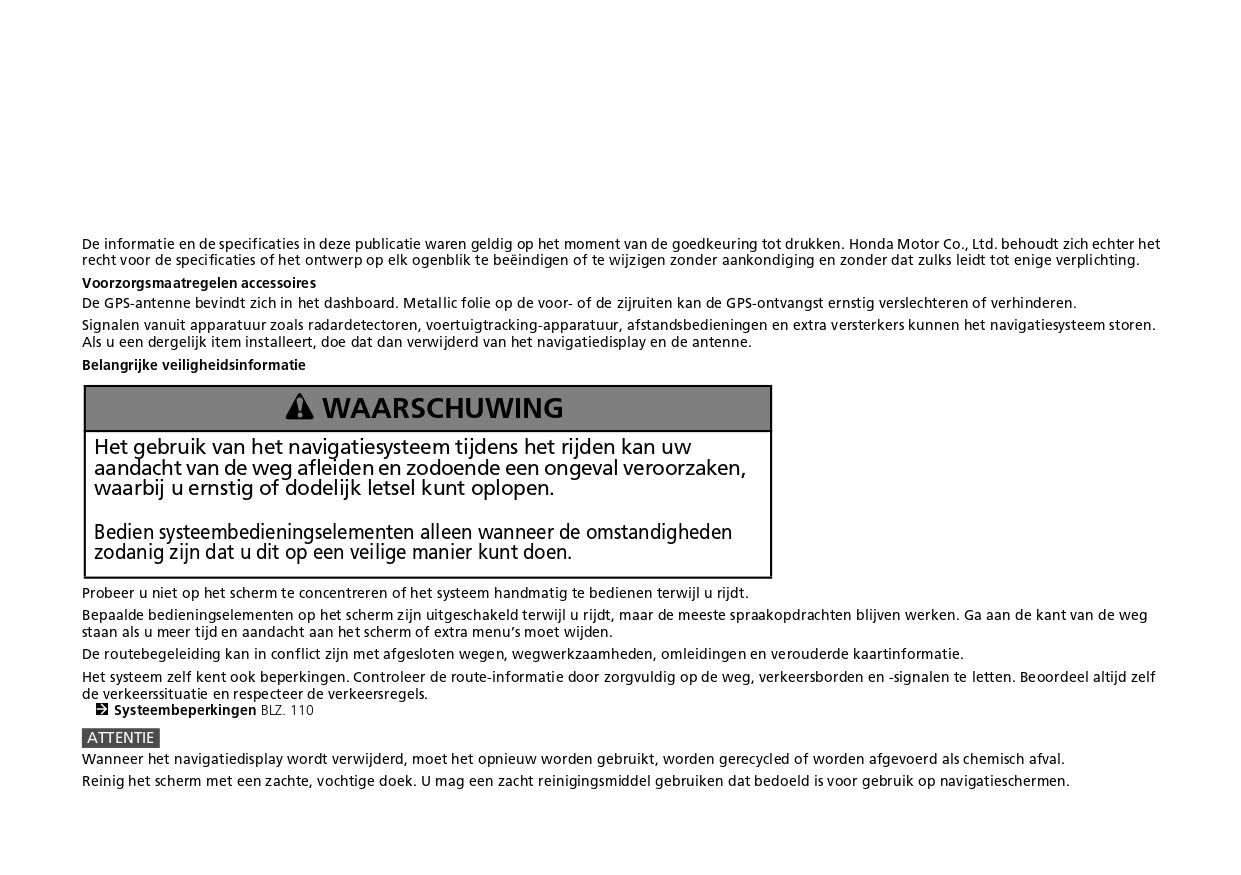 2023 Honda ZR-V HEV Infotainment Manual | Dutch