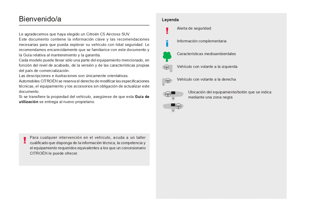 2022-2024 Citroën C5 Aircross Gebruikershandleiding | Spaans