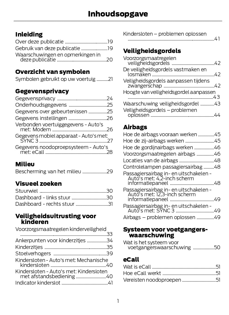 2022-2024 Ford Kuga Owner's Manual | Dutch