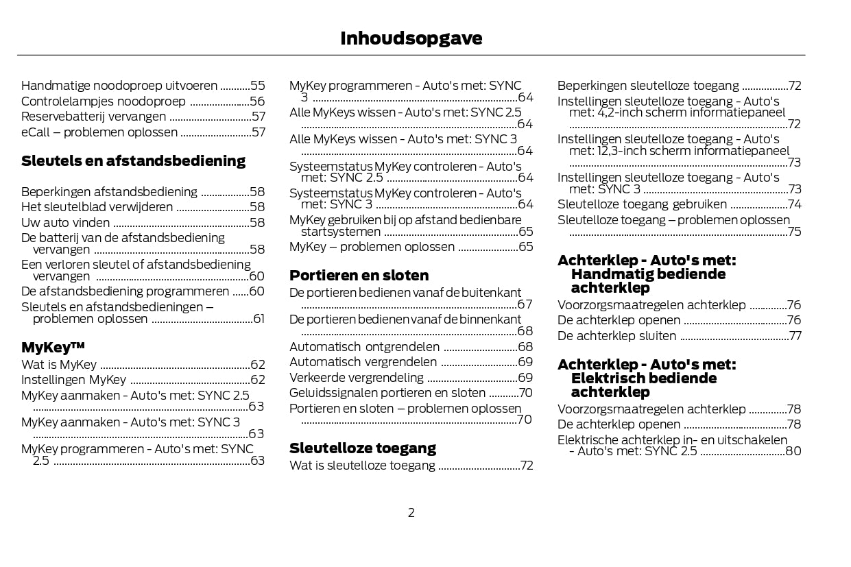 2022-2024 Ford Kuga Vignale Owner's Manual | Dutch