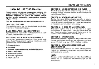 2001 Lexus LX 470 Owner's Manual | English