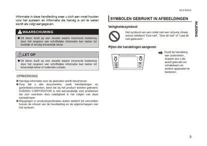 2019 Subaru Outback/Legacy Navigation Manual | Dutch