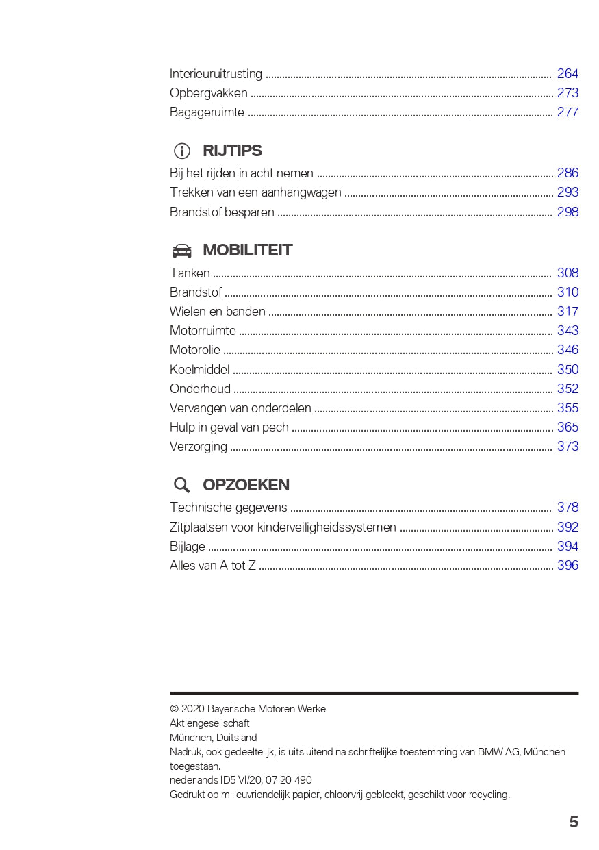 2020-2021 BMW X3 Owner's Manual | Dutch