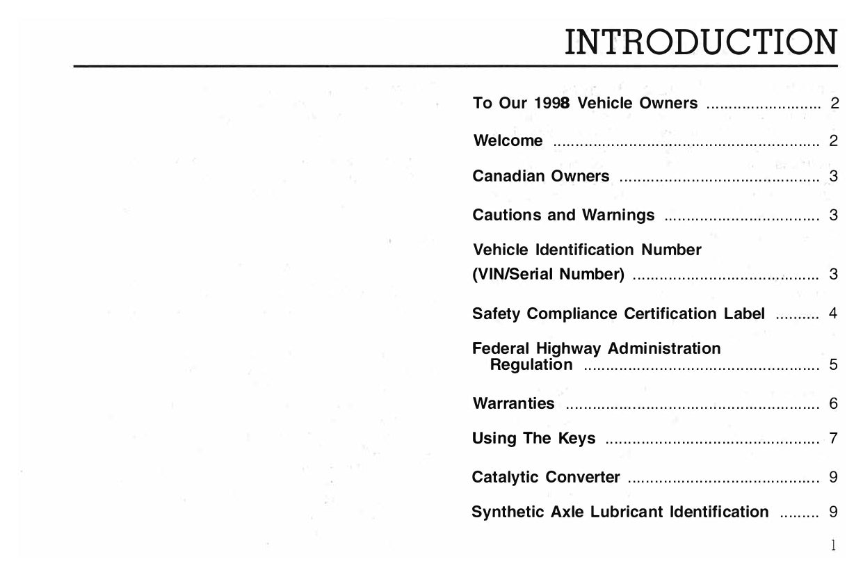 1998 Ford F&B Diesel Manuel du propriétaire | Anglais